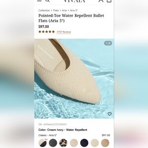 Vivaia Aria Waterproof cream flat size 7.5
